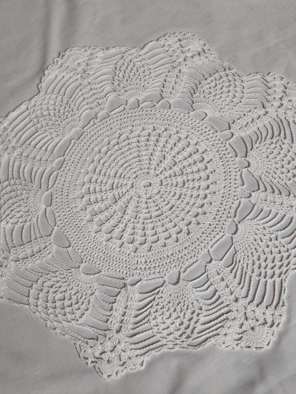 Elegant White Hand Crochet Doily